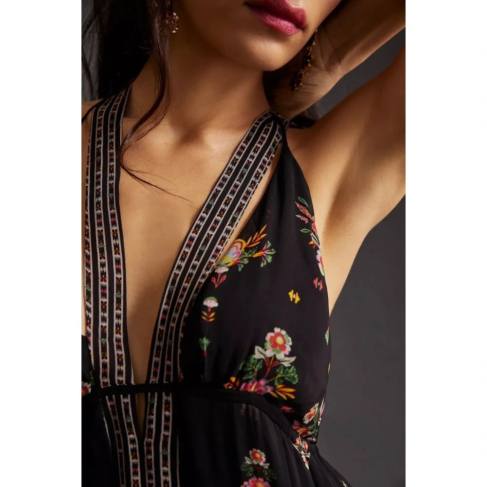 Anthropologie V-Neck Maxi Dress - Picture 2 of 8